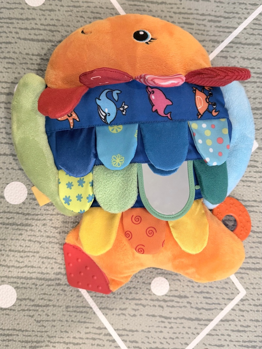 Melissa & Doug Orange Plush FishActivity Toy with Multicolor Flaps